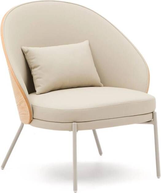 Kave Home Fauteuil Eamy Lederlook Beige