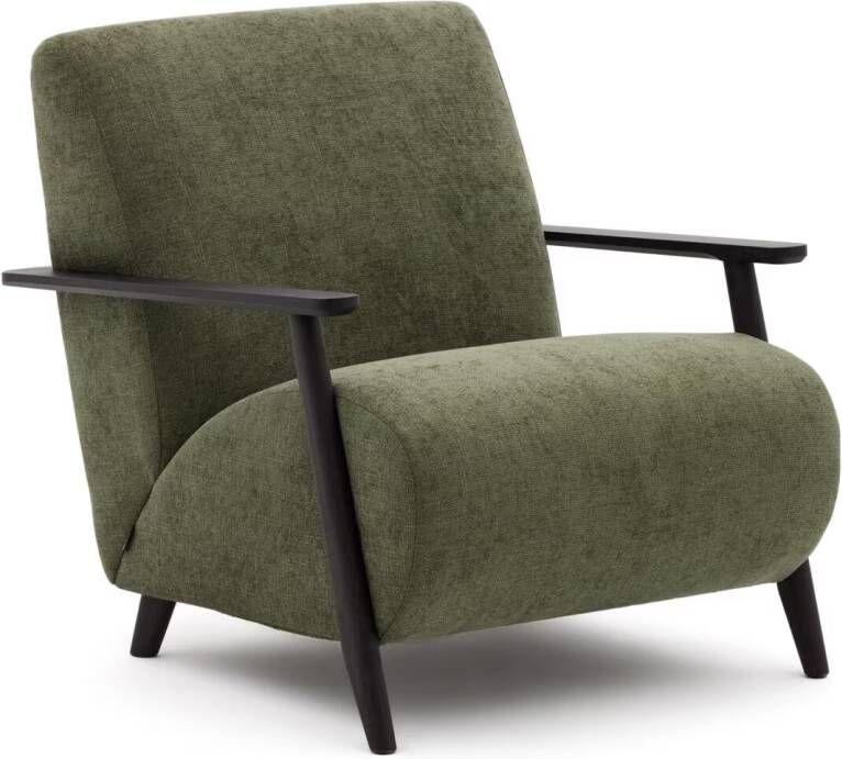 Kave Home Fauteuil Meghan Chenille Groen Zwart