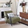 Kave Home Meghan fauteuil in groene chenille en hout met wengé afwerking - Thumbnail 2