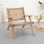 Kave Home Grignoon fauteuil in massief acaciahout en gevlochten synthetisch rotan FSC 100% - Thumbnail 3