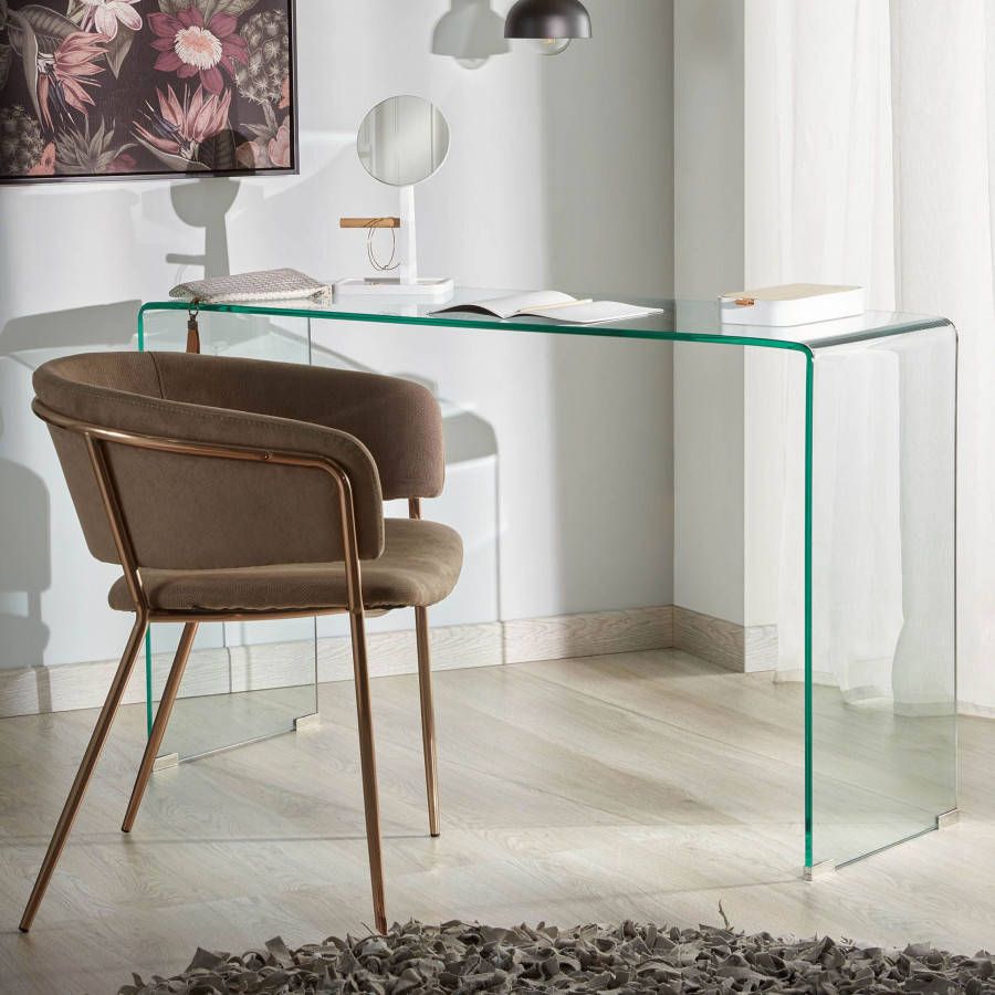 Kave Home Glazen Sidetable Burano 125 x 40 cm Transparant