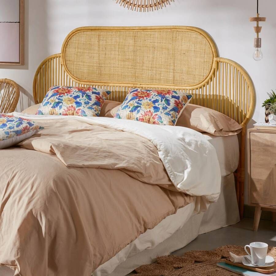 Kave Home Lalita rotan hoofdeinde met natuurlijke afwerking voor bedden van 160 cm