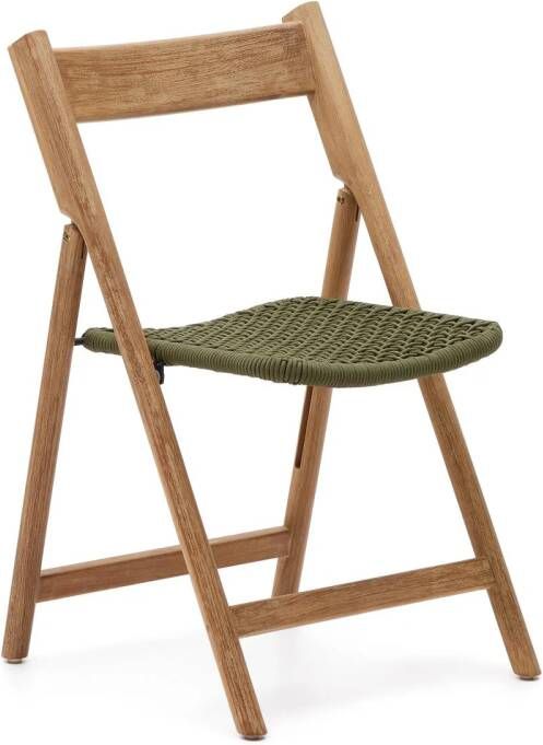 Kave Home Inklapbare Eetkamerstoel Dandara Acaciahout en touw Donkergroen