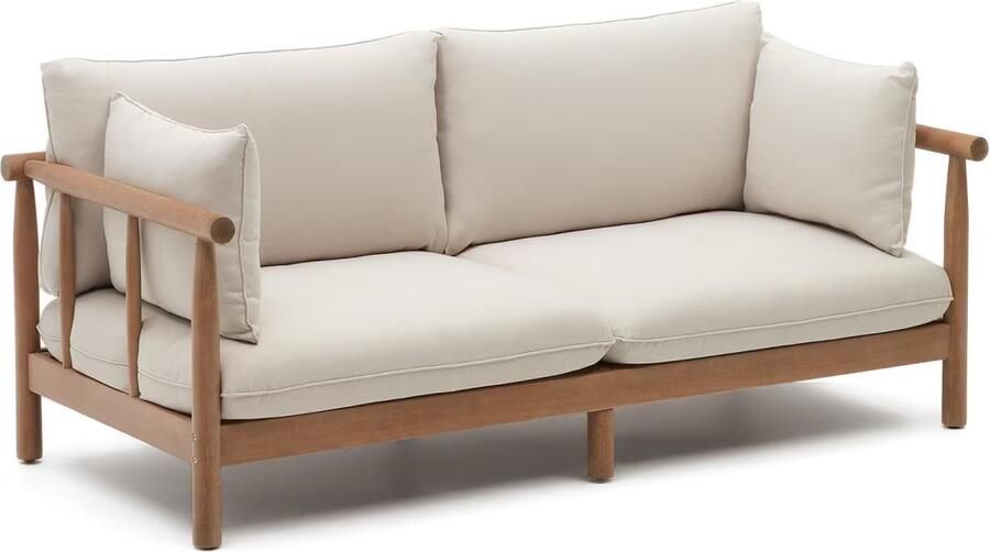 Kave Home Sacova 2-zitsbank in massief eucalyptushout 195 cm