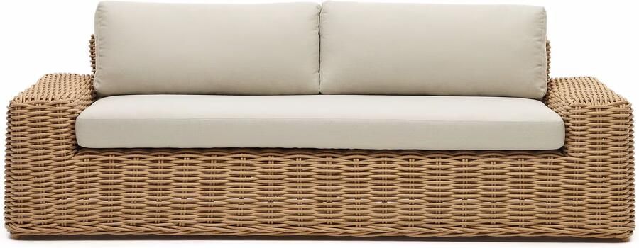 Kave Home Outdoor sofa Portlligat 3 zitsbank in synthetisch rotan