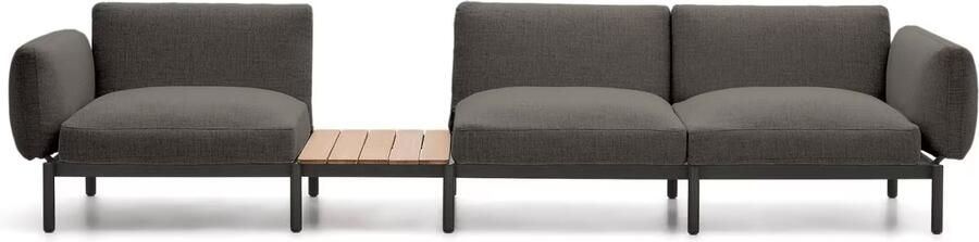 Kave Home 3-zits Bank Sorells Met tafel Grijs