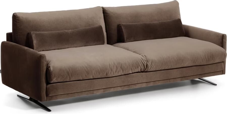 Kave Home 3-zits Bank Veliro 240cm Velvet Chocoladebruin