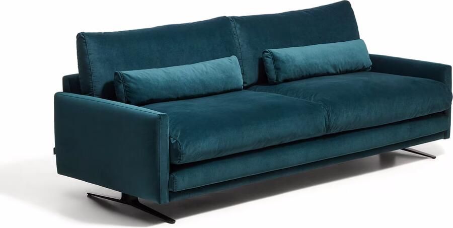 Kave Home 3-zits Bank Veliro 240cm Velvet Turquoise