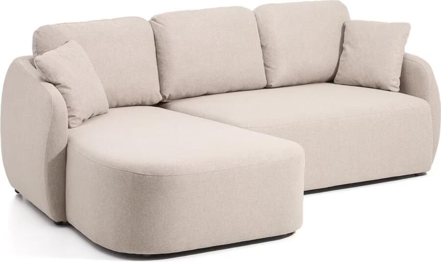 Kave Home 3-zits Lounge Slaapbank Laira Links Chenille Beige