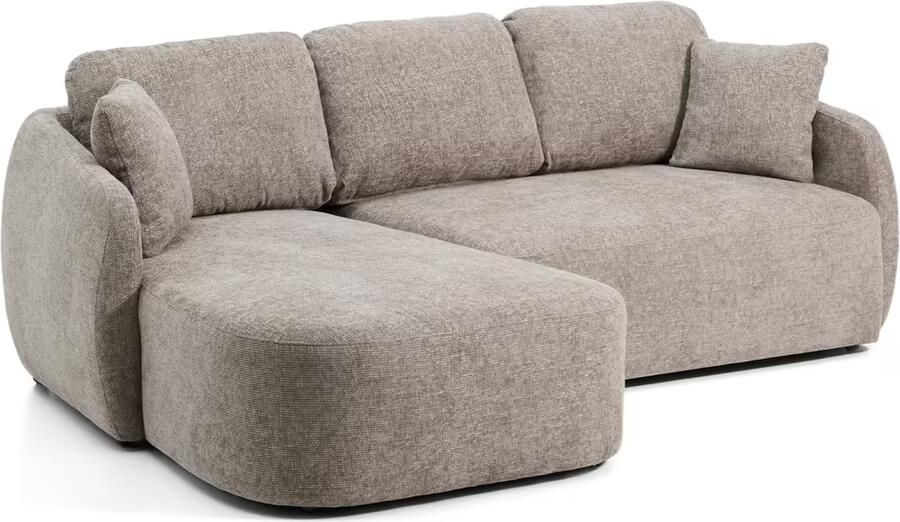 Kave Home 3-zits Lounge Slaapbank Laira Links Chenille Taupe