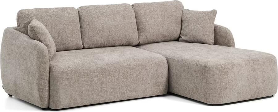 Kave Home 3-zits Lounge Slaapbank Laira Rechts Chenille Taupe