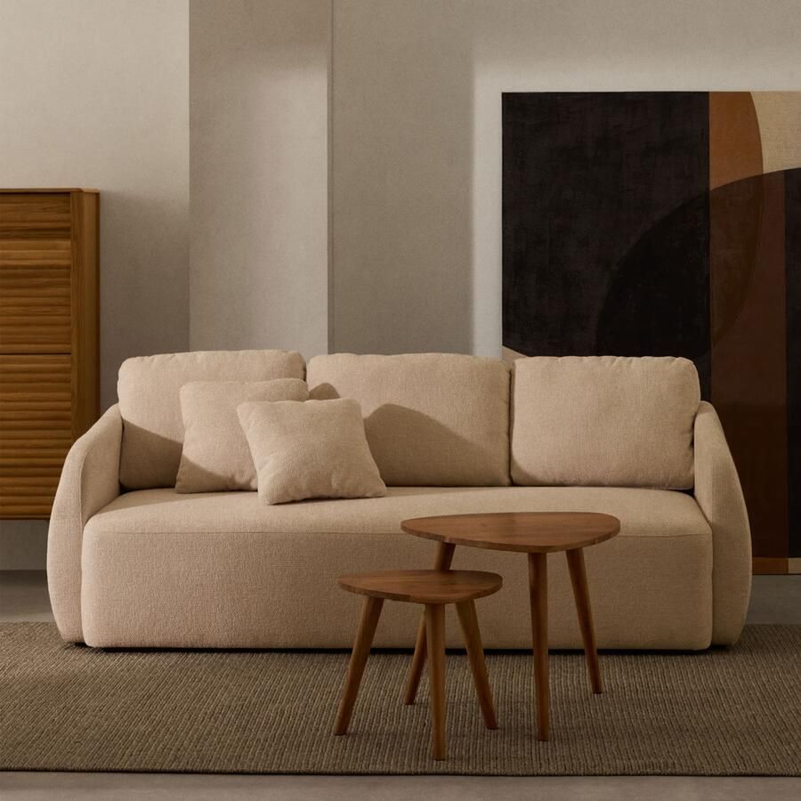 Kave Home 3-zits Slaapbank Laira Chenille Ecru