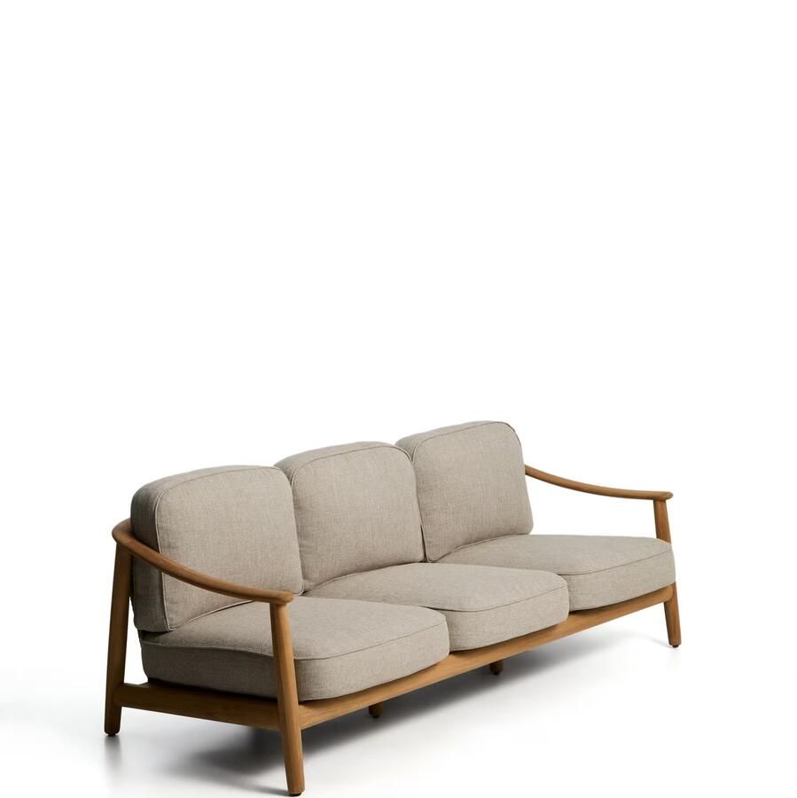 Kave Home 3-zits Tuinbank Elunda Teakhout Beige