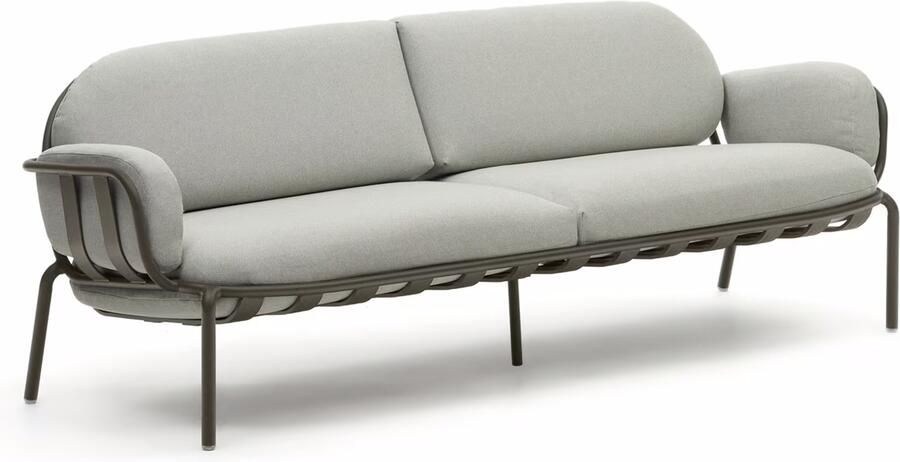Kave Home 3-zits Tuinbank Joncols 224cm Grijs Groen