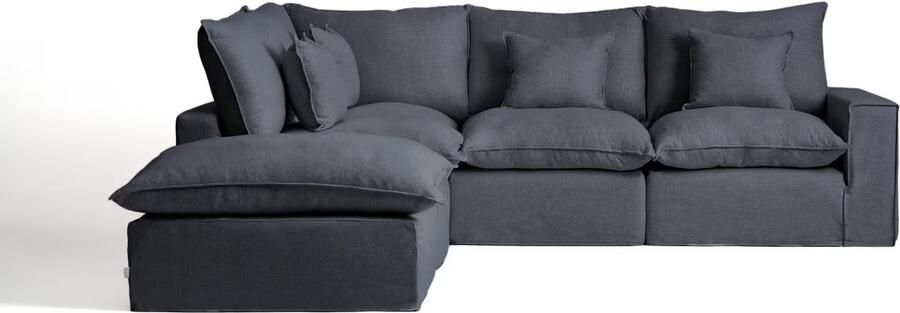 Kave Home 4-zits Bank Anarela Links 307cm Donkergrijs