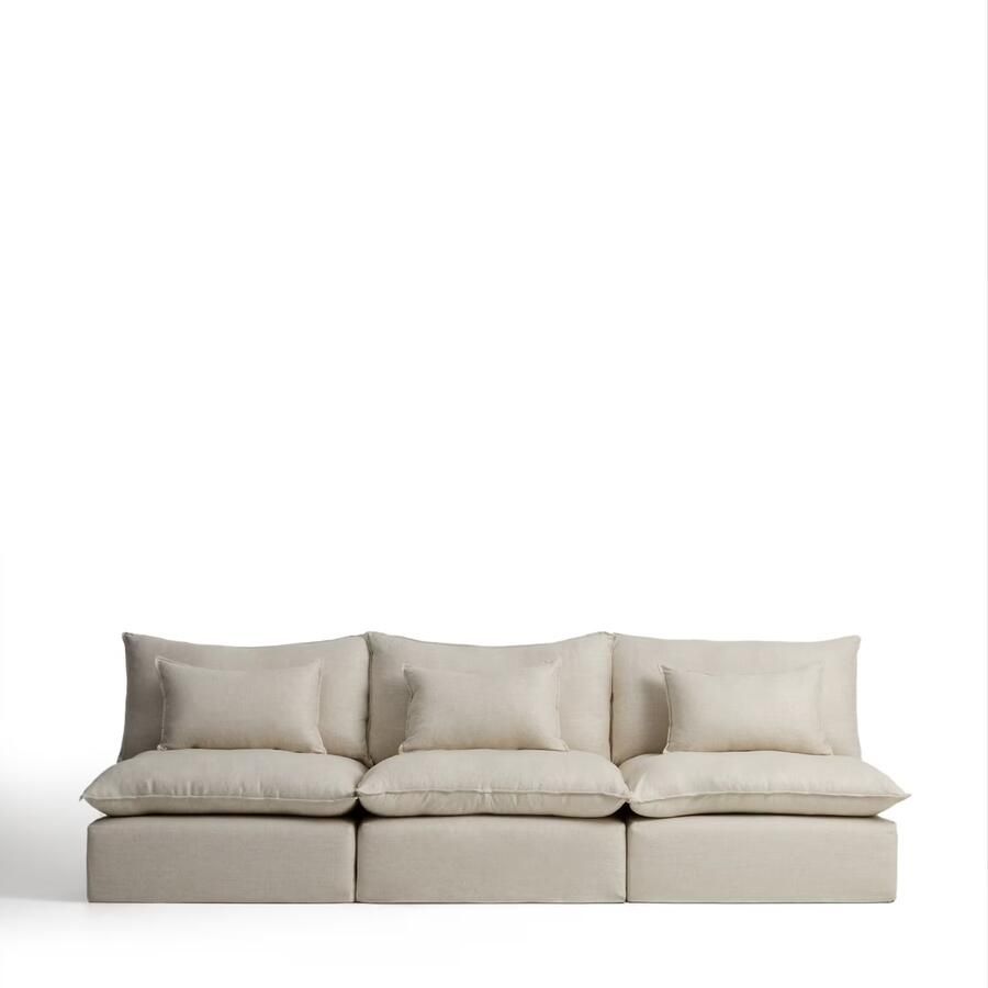 Kave Home 5-zits Bank Anarela Linnen 330cm Beige