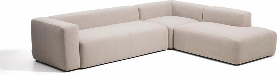 Kave Home 5-zits Hoekbank Blok 255cm Chenille Beige