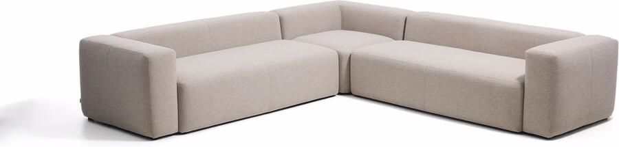 Kave Home 5-zits Hoekbank Blok 320cm Chenille Beige