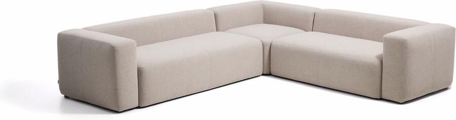 Kave Home 5-zits Hoekbank Blok 320cm Chenille Beige