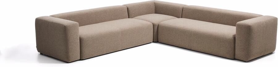Kave Home 5-zits Hoekbank Blok 320cm Chenille Bruin
