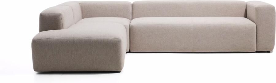 Kave Home 5-zits Hoekbank Blok Links 255cm Chenille Beige