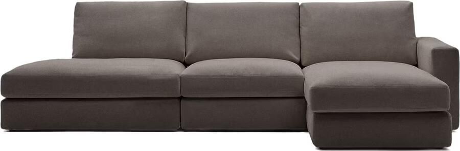 Kave Home 5-zits Loungebank Alea Rechts Donkerbruin