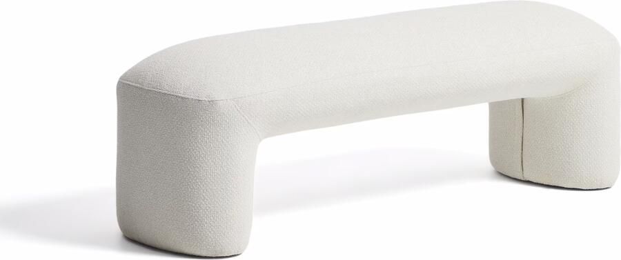 Kave Home Bankje Alira 140cm Chenille Ecru