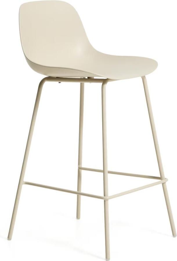 Kave Home Barkruk Altea Gerecycled kunststof Beige (zithoogte 65cm)