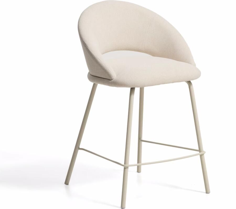 Kave Home Barkruk Bonali Chenille Beige (zithoogte 65cm)