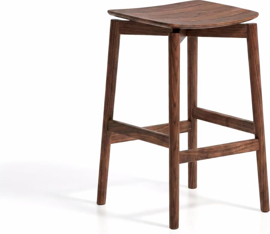 Kave Home Barkruk Evera Eiken Bruin (zithoogte 65cm)