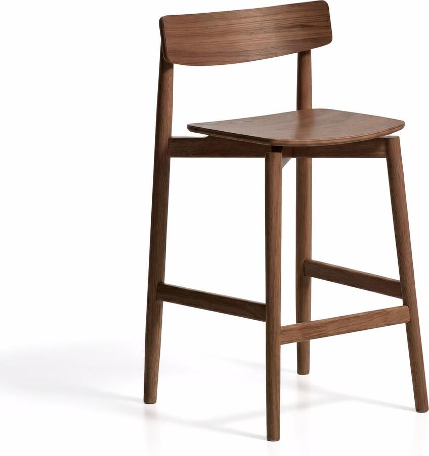 Kave Home Barkruk Evera Eiken Bruin (zithoogte 65cm)