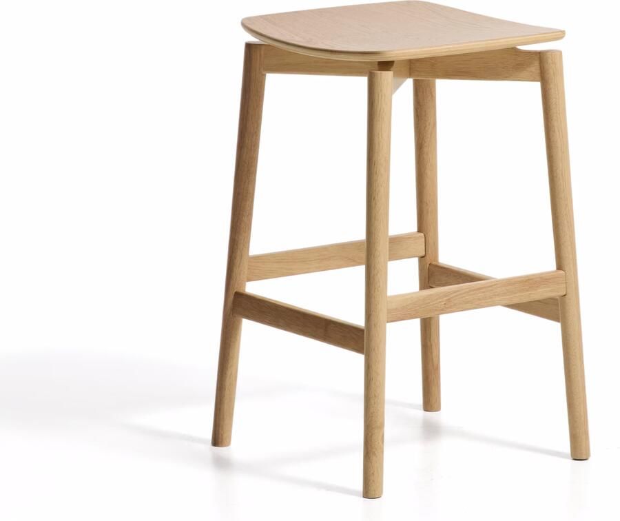 Kave Home Barkruk Evera Eiken Naturel (zithoogte 65cm)