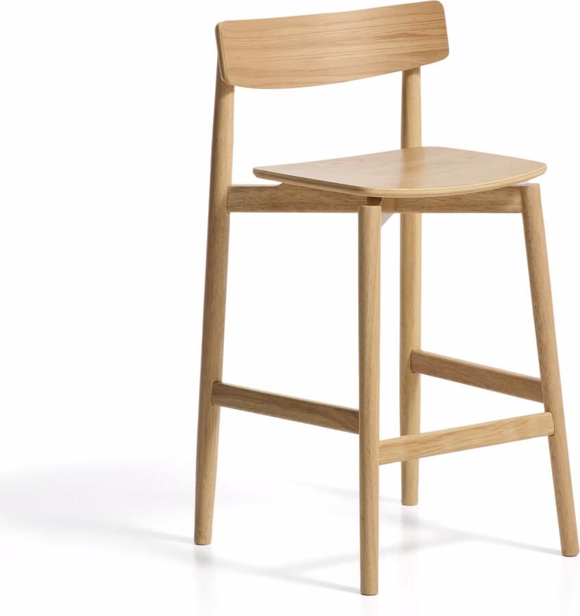 Kave Home Barkruk Evera Eiken Naturel (zithoogte 65cm)