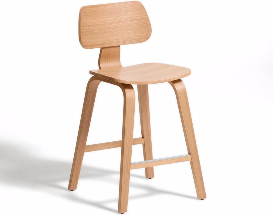 Kave Home Barkruk Gena Eiken (zithoogte 65cm) Naturel