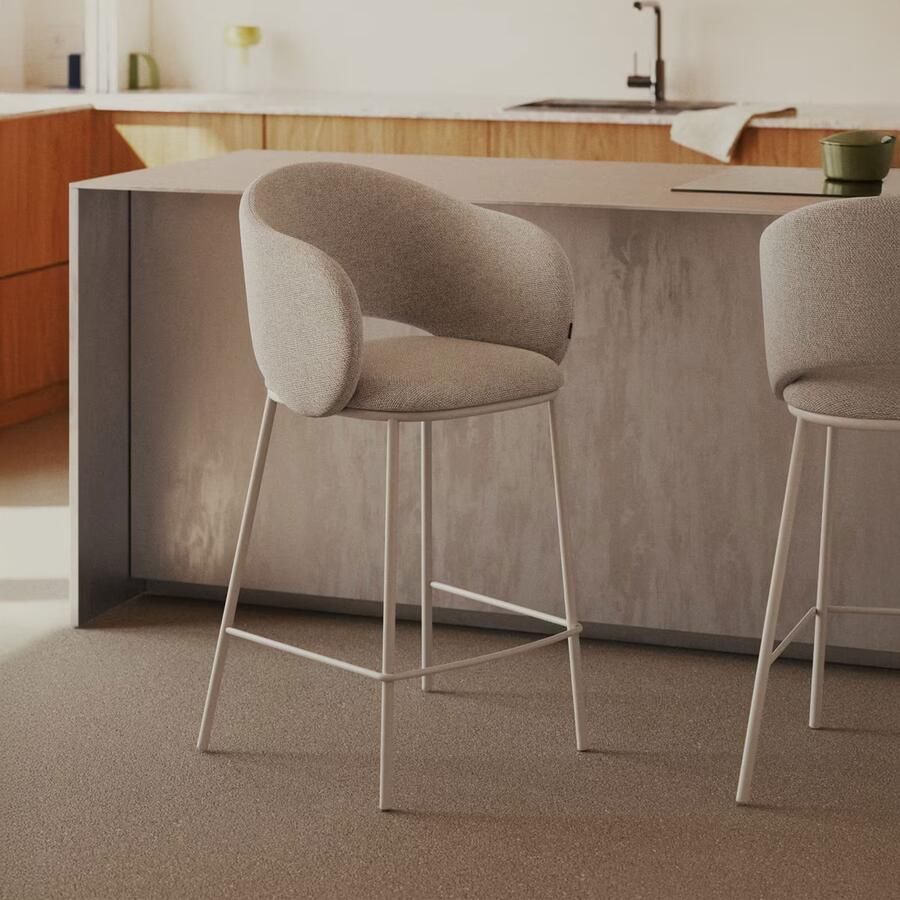 Kave Home Barkruk Maina Beige (zithoogte 65cm)