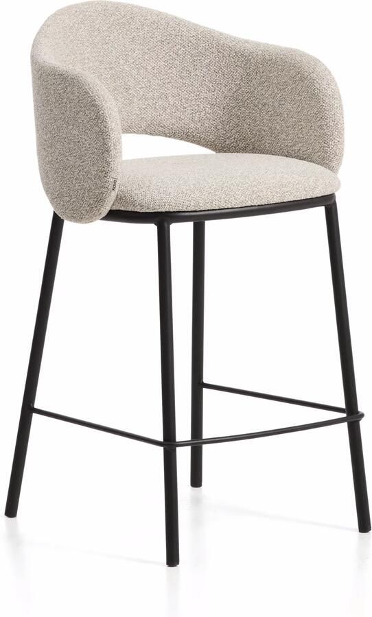 Kave Home Barkruk Maina Chenille Beige (zithoogte 65cm)