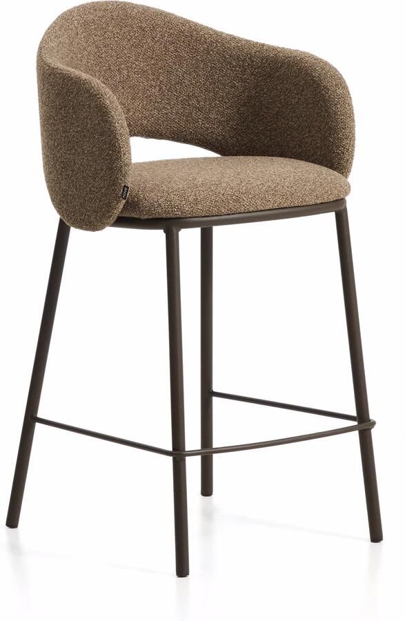 Kave Home Barkruk Maina Chenille Bruin (zithoogte 65cm)