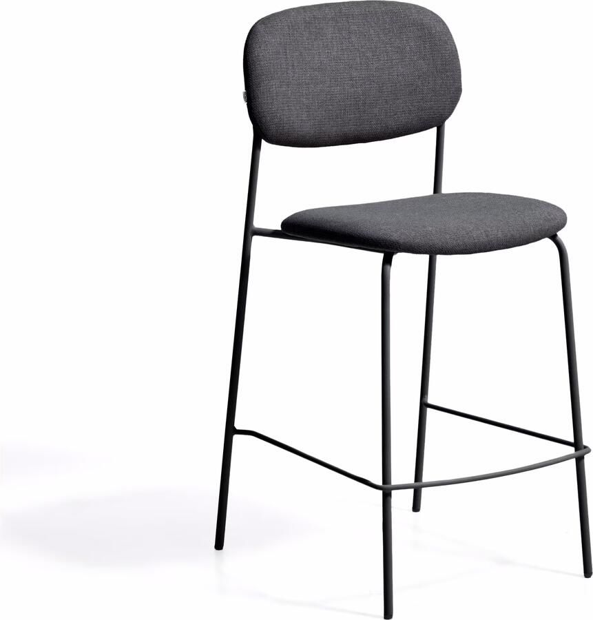 Kave Home Barkruk Meli Chenille Grijs (zithoogte 65cm)