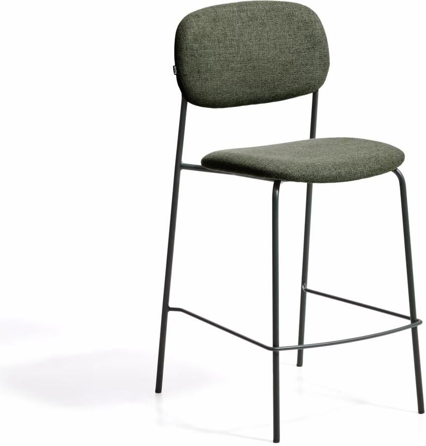 Kave Home Barkruk Meli Chenille Groen (zithoogte 65cm)