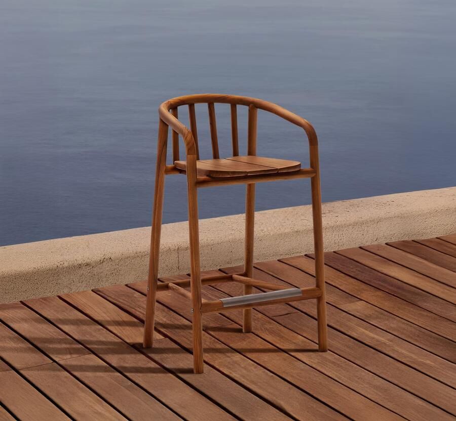 Kave Home Barkruk Turqueta Teakhout (zithoogte 65cm)