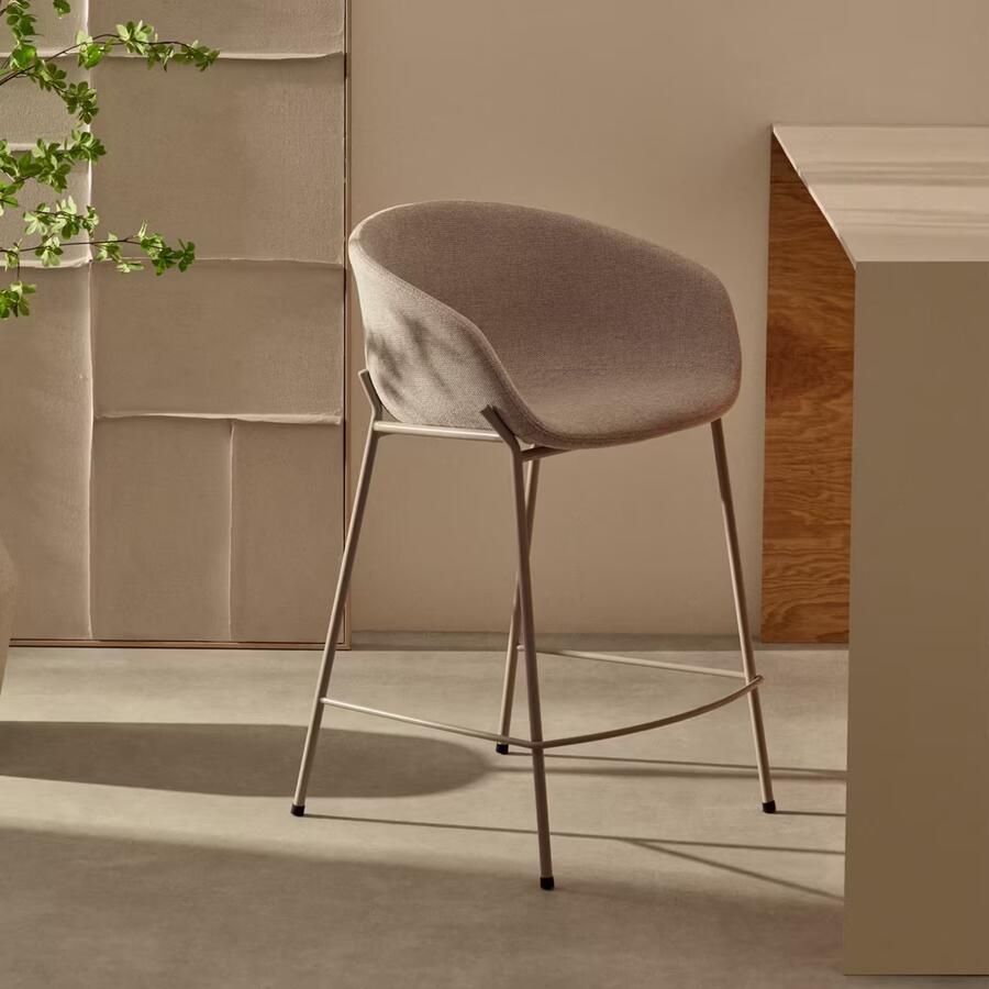 Kave Home Barkruk Yvette Beige (zithoogte 75cm)