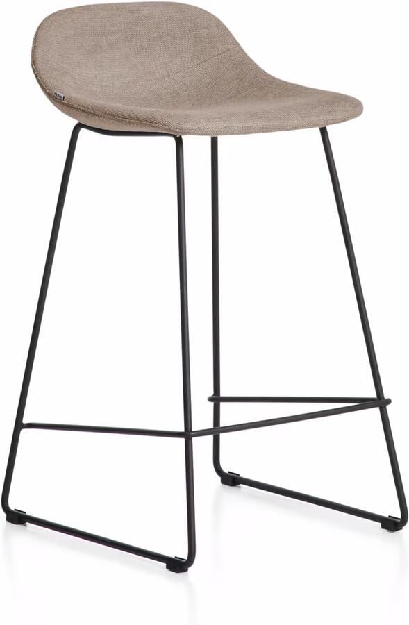 Kave Home Barkruk Zahara Stof Bruin (zithoogte 76cm)
