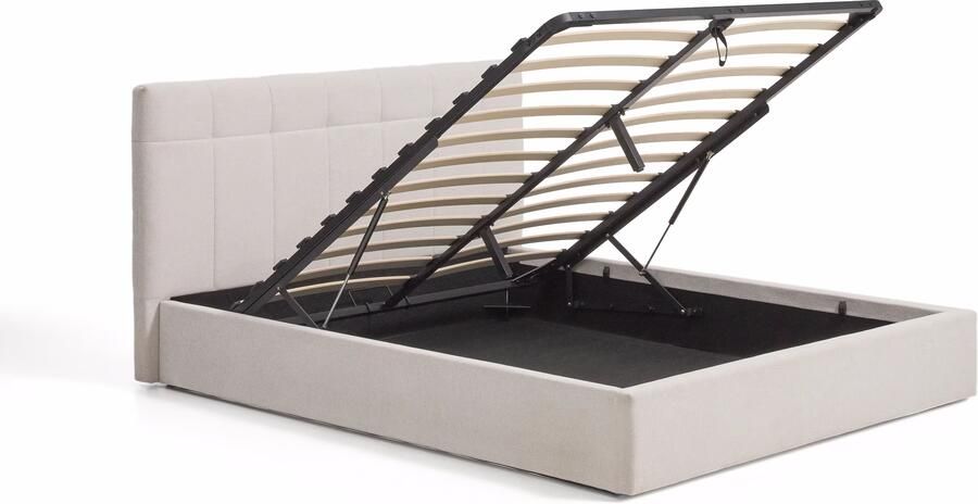 Kave Home Bed Darnela Chenille met opbergruimte 160 x 200cm Beige