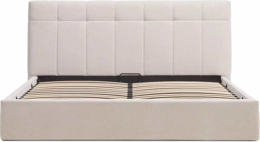 Kave Home Bed Darnela Chenille met opbergruimte 180 x 200cm Beige