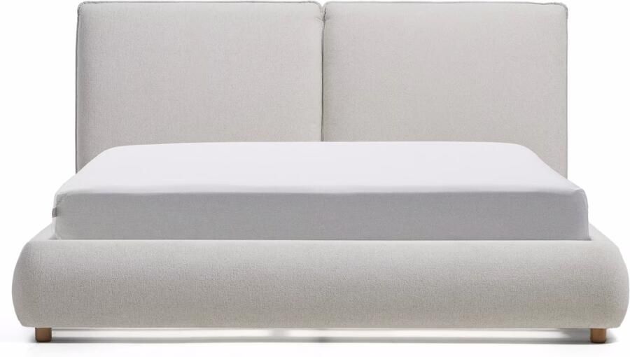 Kave Home Bed Elerio Chenille 150 x 200cm Ecru