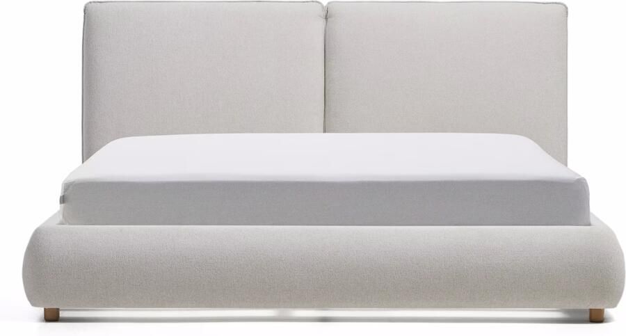 Kave Home Bed Elerio Chenille 160 x 200cm Ecru