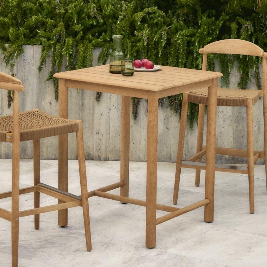 Kave Home Bistrotafel Sori Acaciahout 78 x 78cm Beige Vierkant