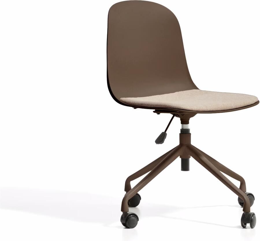 Kave Home Bureaustoel Debari Chenille en kunststof Bruin