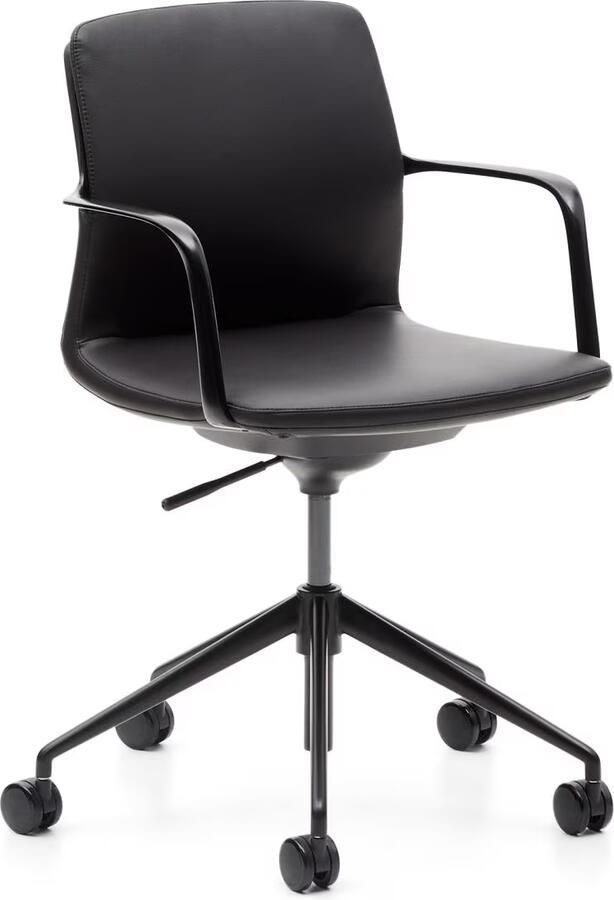 Kave Home Bureaustoel Nerlan Lederlook Zwart