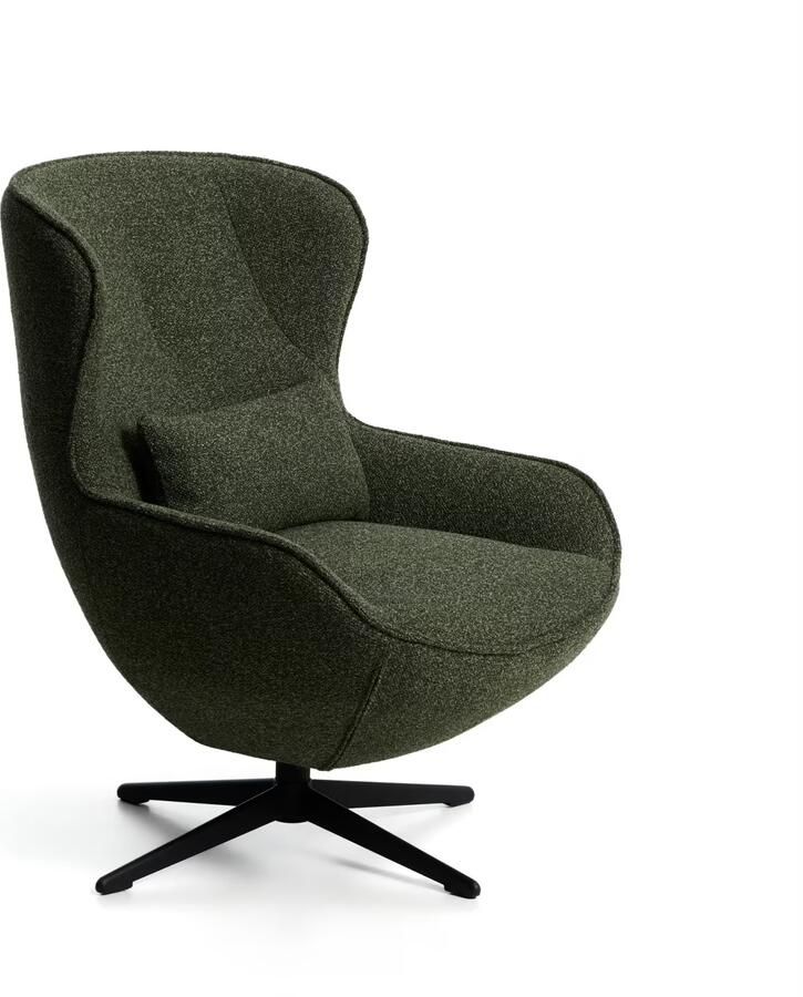 Kave Home Draaifauteuil Sorile Chenille Donkergroen